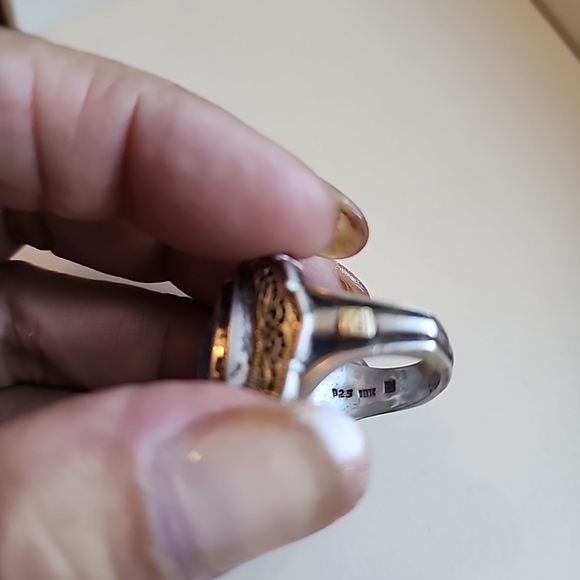 William Schraft sterling silver and 18K gold green amethyst ring - Picture 4 of 6